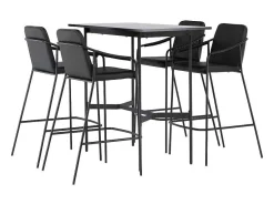 Rax Barmeubelset Bartafel Zwart En 4 Tvist Barstoelen Zwart.-Vente-unique Clearance