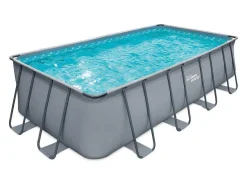 Rechthoekig Grijs Buizenzwembad Met Filterpomp Met Patroon - L549 X D274 X H132 Cm - Zamora-Vente-unique Clearance