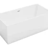 Rechthoekig Halfvrijstaand Bad - 248 L - 170 X 80 X 58 Cm - Wit - Acryl - Pikaia-Shower & Design