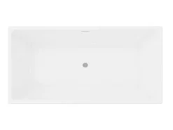 Rechthoekig Halfvrijstaand Bad - 202 L - 150 X 75 X 58 Cm - Wit - Acryl - Pikaia-Shower & Design Outlet
