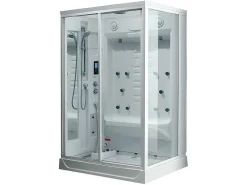 Rechthoekige Douchecabine Met Balneotherapie En Hamam Arthemis - 12 Massagestralen-Shower & Design Best
