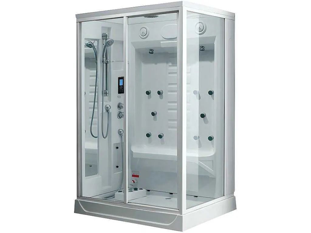 Rechthoekige Douchecabine Met Balneotherapie En Hamam Arthemis - 12 Massagestralen-Shower & Design Best