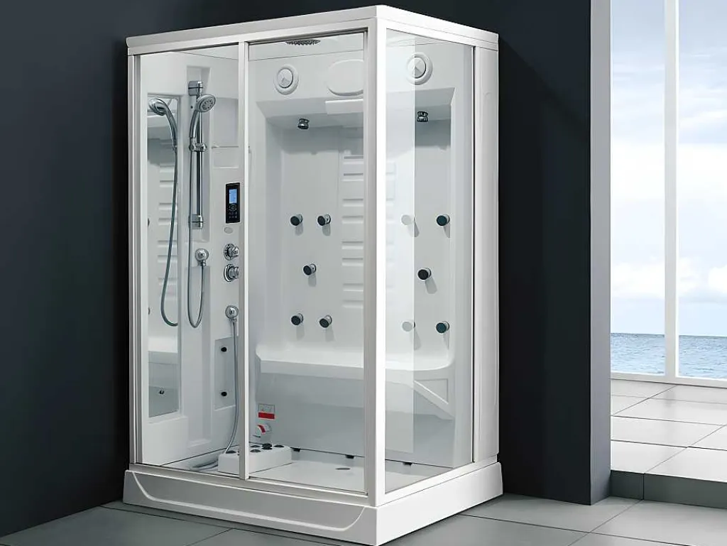 Rechthoekige Douchecabine Met Balneotherapie En Hamam Arthemis - 12 Massagestralen-Shower & Design Best