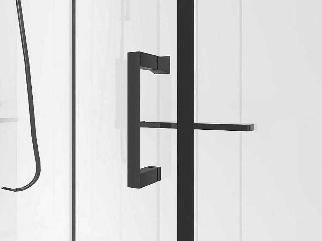 Rechthoekige Douchecabine Omkeerbare Plaatsingsrichting - Matzwart - L110 X B80 X H225 Cm Zodani-Shower & Design