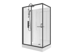 Rechthoekige Douchecabine Omkeerbare Plaatsingsrichting - Matzwart - L110 X B80 X H225 Cm Zodani-Shower & Design