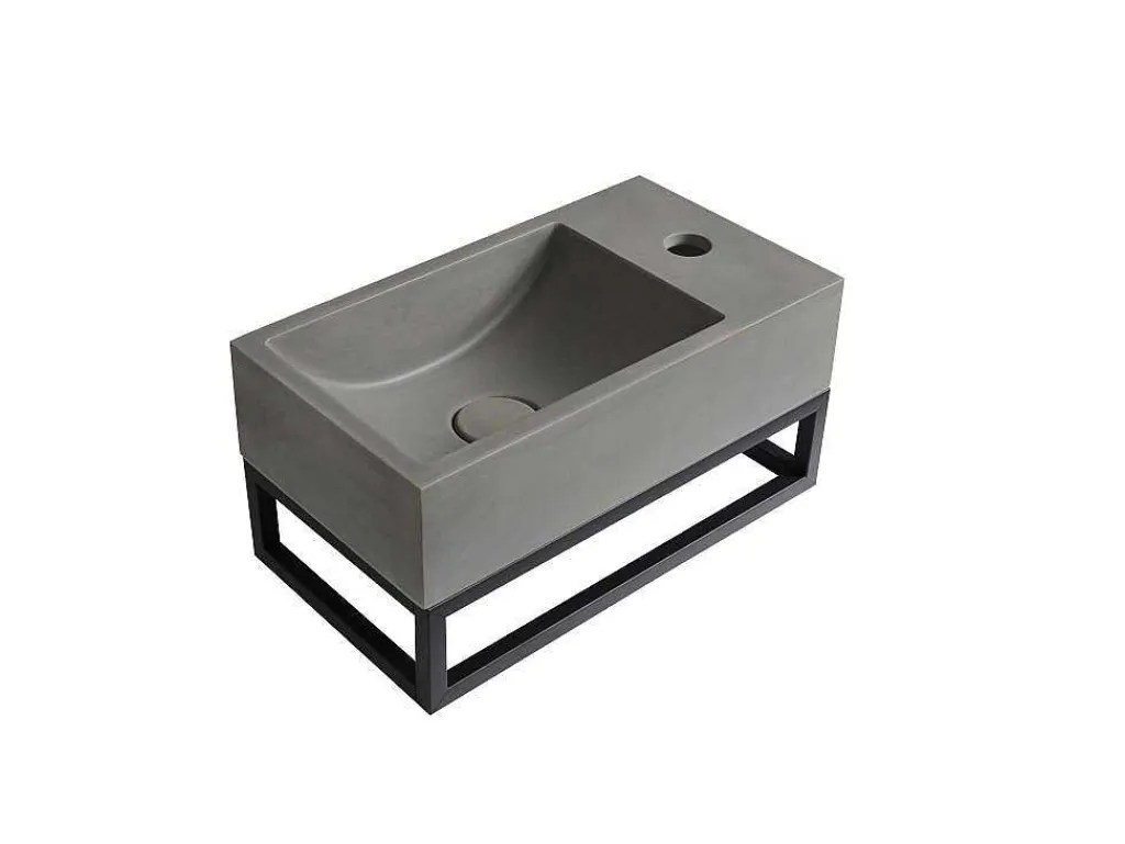 Rechthoekige Hangende Wastafel Met Drager - L40 X B22 Cm - Uchami-Shower & Design Clearance