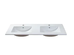 Rechthoekige Keramische Wastafel - Wit - 122 X 46,5 Cm - Motiac-Shower & Design Outlet