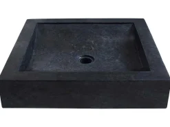 Rechthoekige Marmeren Wastafel - Zwart - 50 Cm - Sourgout-Shower & Design Online
