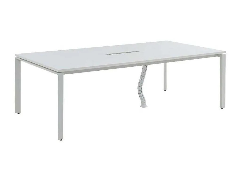 Rechthoekige Vergadertafel - 6 Personen - Wit - L240 Cm - Downtown-Workēa New
