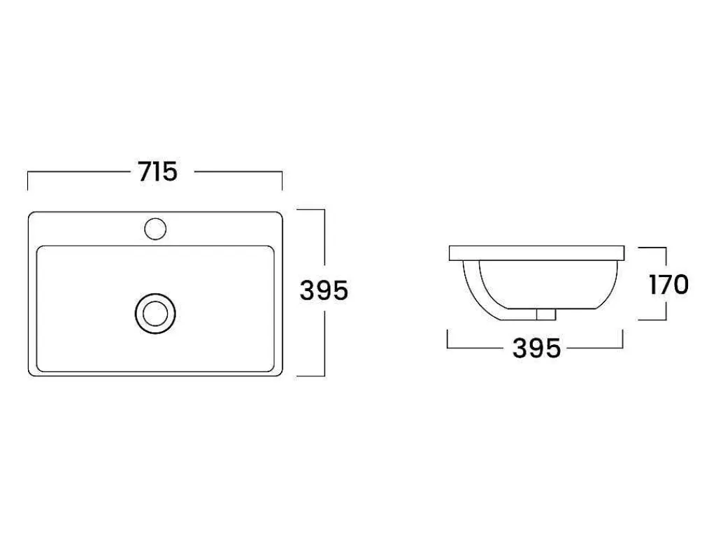 Rechthoekige Voorbouwwastafel Voor Badkamer Van Keramiek - 71,5 Cm - Wit - Yasmac Ii-Shower & Design Hot