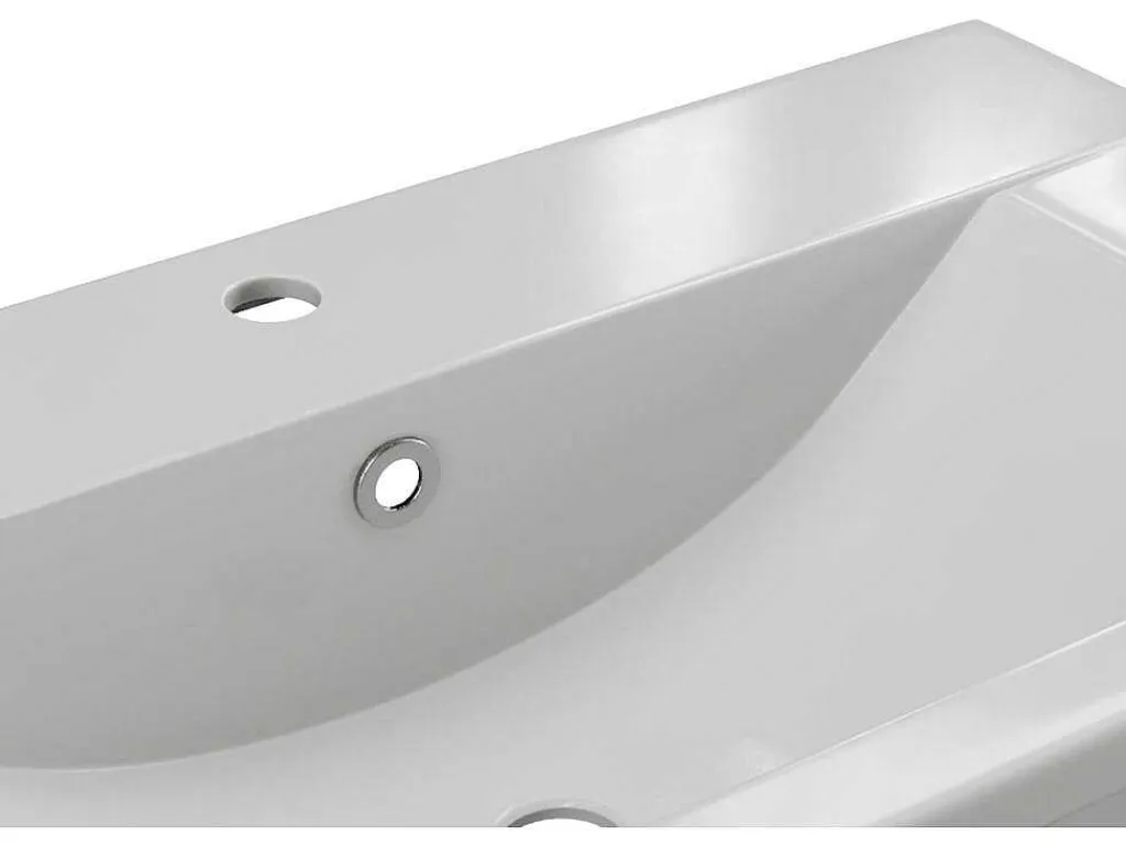 Rechthoekige Voorbouwwastafel Voor Badkamer Van Keramiek - 71,5 Cm - Wit - Yasmac Ii-Shower & Design Hot