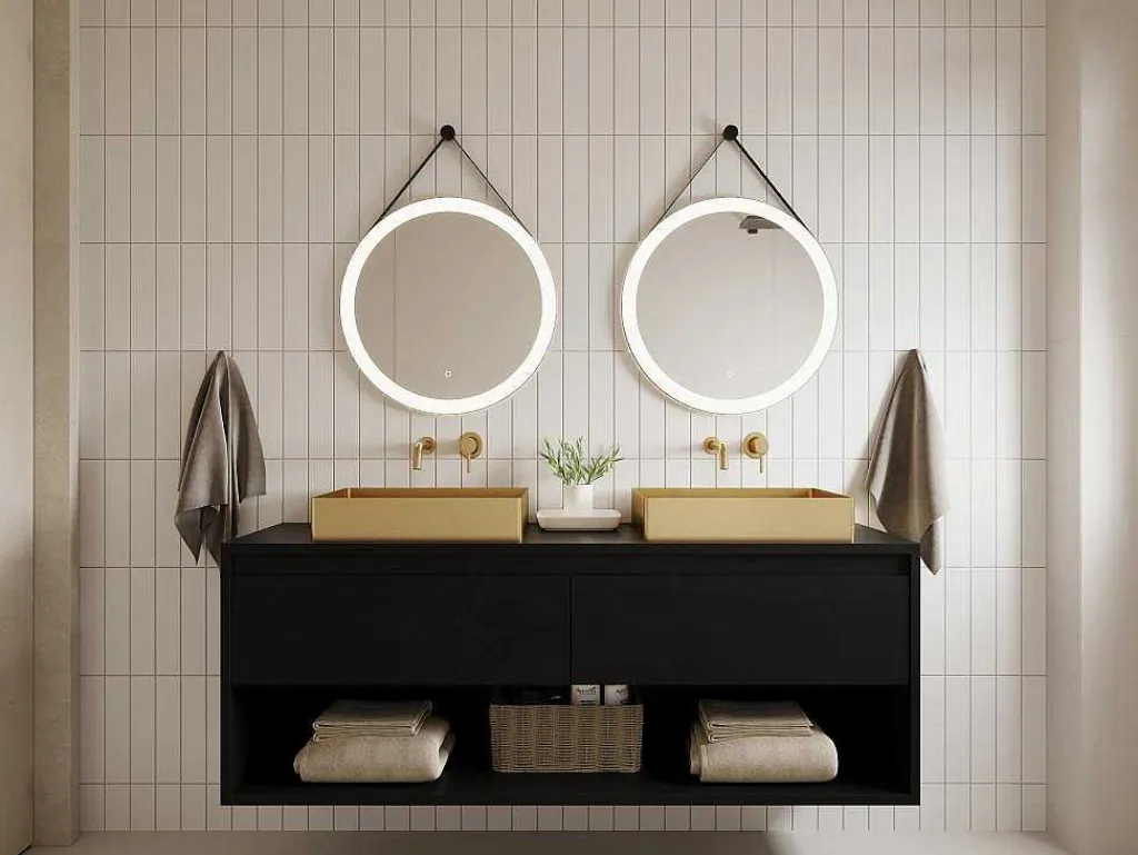 Rechthoekige Wastafel Om Te Plaatsen - Geborsteld Goudkleurig - L50 X B35,2 Cm - Demarquy-Shower & Design Online