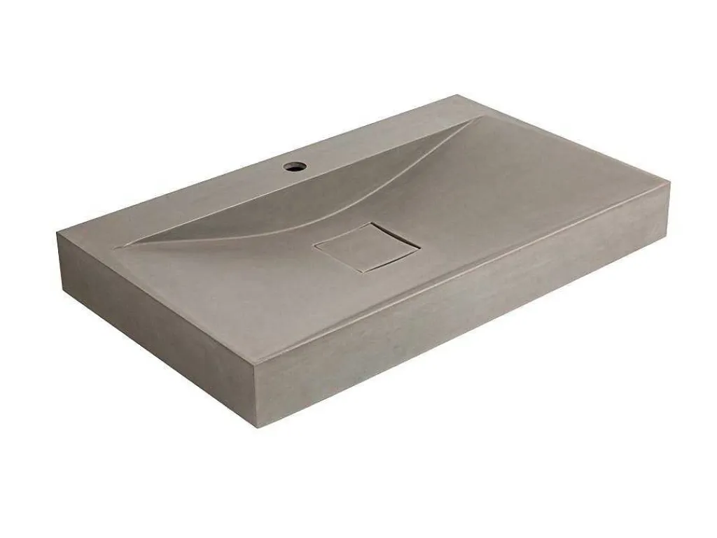 Rechthoekige Wastafel Om Te Plaatsen Van Beton - L80 X B48 Cm - Serov-Shower & Design Sale