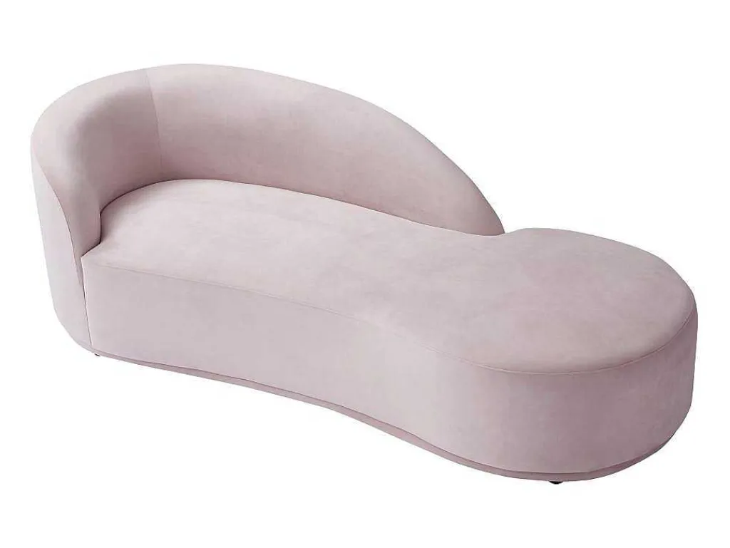 Rechtse Chaise Longue Met Bekleding In Roze Fluweel Lonigo Van-PASCAL MORABITO Clearance