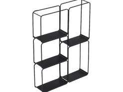 Rek - 5 Plankjes - Metaal - Zwart - Asunta-Vente-unique Hot