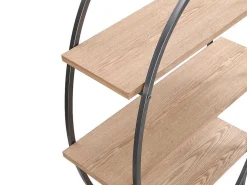 Rek Met 3 Legplanken In Mdf En Metaal - Houtlook En Zwart - Lolana-Vente-unique Hot
