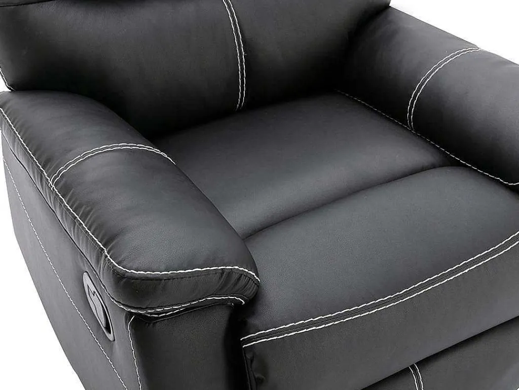 Relaxfauteuil Canby - Kunstleer - Zwart-Vente-unique Clearance