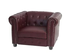 Relaxfauteuil Edinburgh Ronde Poten, Ronde Poten, Roodbruin-Vente-unique Sale