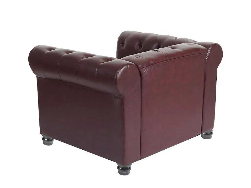 Relaxfauteuil Edinburgh Ronde Poten, Ronde Poten, Roodbruin-Vente-unique Sale