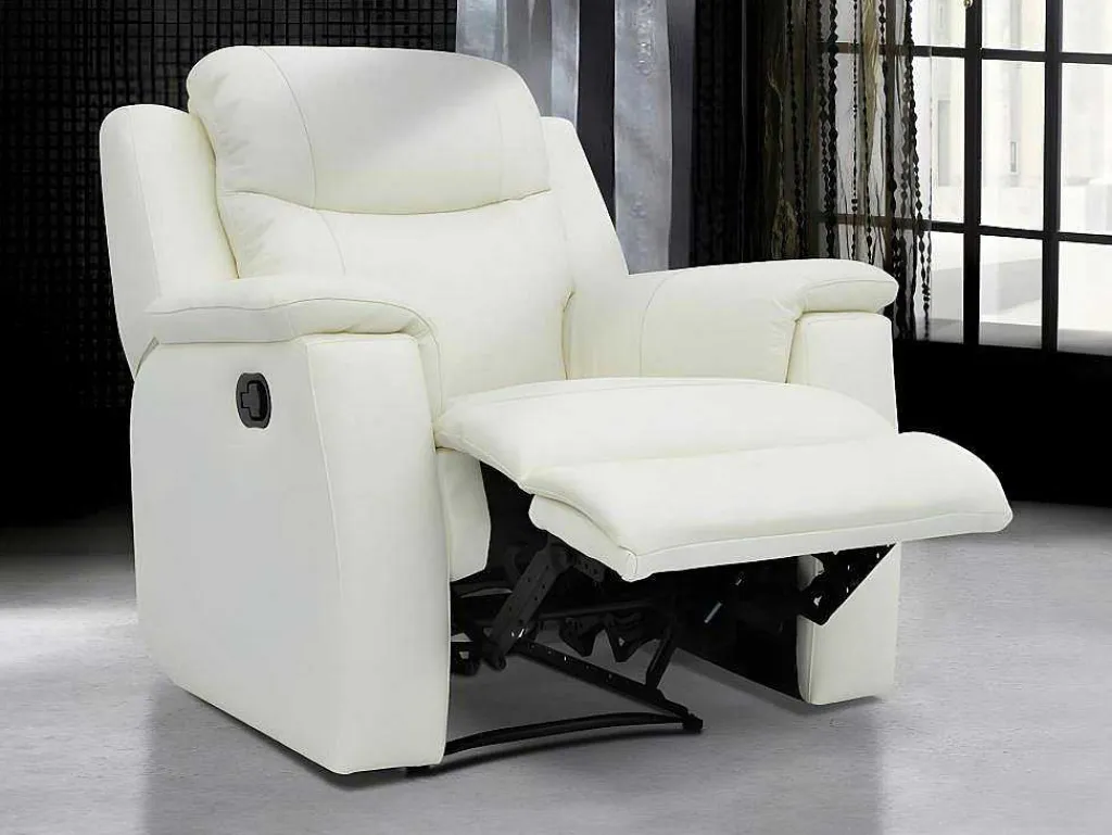 Relaxfauteuil Evasion Van Leer - Ivoorwit-Vente-unique Best
