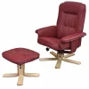 Relaxfauteuil H56 Met Kruk, Bordeaux-Vente-unique Sale