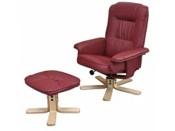 Relaxfauteuil H56 Met Kruk, Bordeaux-Vente-unique Sale