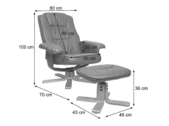 Relaxfauteuil H56 Met Kruk, Bordeaux-Vente-unique Sale