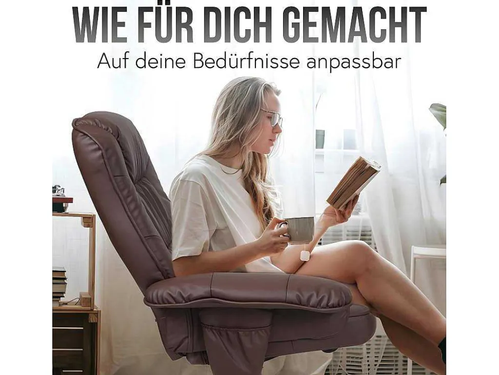 Relaxfauteuil H56 Met Kruk, Bordeaux-Vente-unique Sale