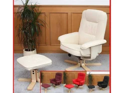 Relaxfauteuil H56 Met Kruk, Bordeaux-Vente-unique Sale