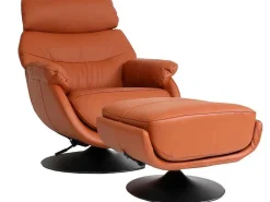 Relaxfauteuil Met Kruk Mcw-K99, Bruin-Vente-unique Clearance