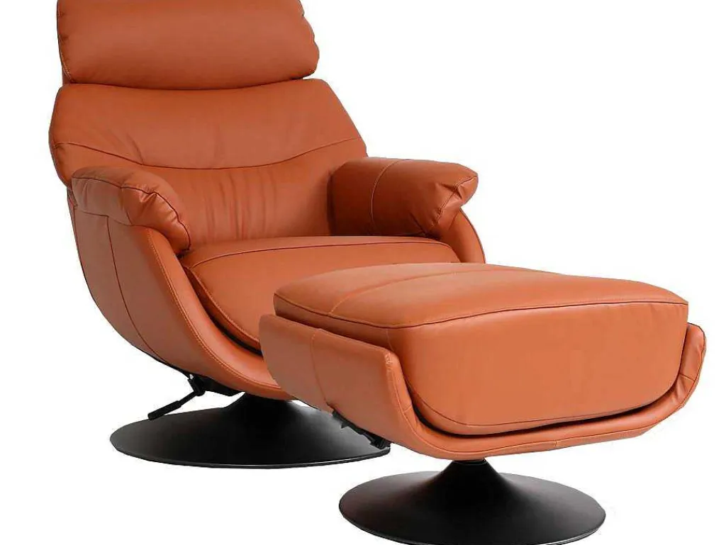 Relaxfauteuil Met Kruk Mcw-K99, Bruin-Vente-unique Clearance