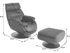 Relaxfauteuil Met Kruk Mcw-K99, Bruin-Vente-unique Clearance