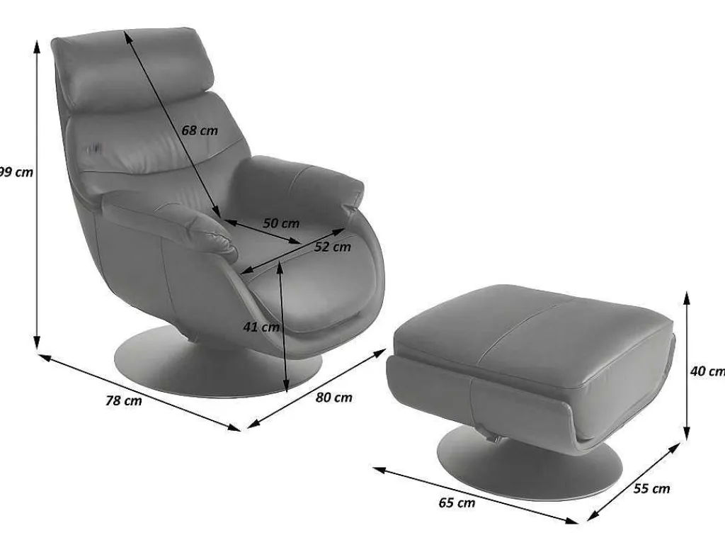Relaxfauteuil Met Kruk Mcw-K99, Bruin-Vente-unique Clearance