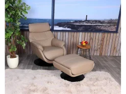 Relaxfauteuil Met Kruk Mcw-K99, Taupe-Vente-unique Best