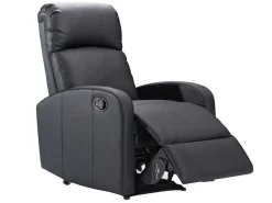 Relaxfauteuil Van Kunstleer Isao - Zwart-Vente-unique New
