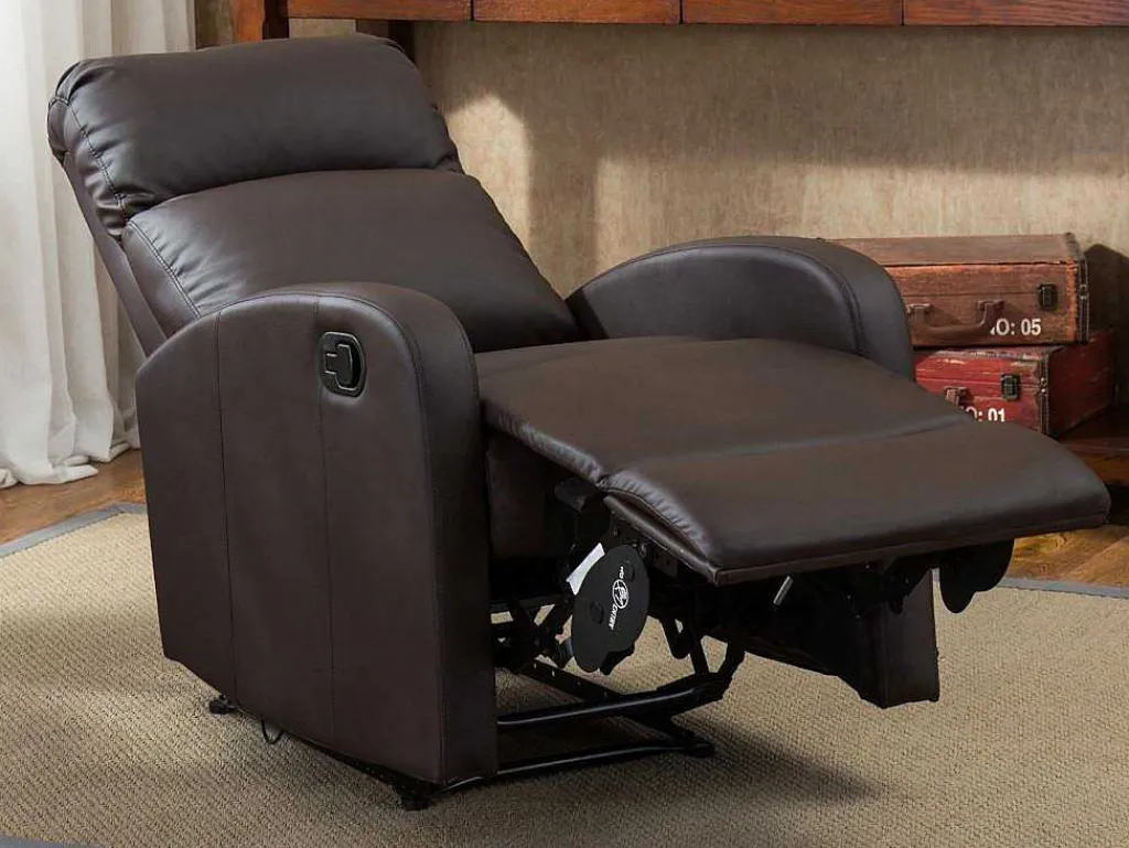 Relaxfauteuil Van Kunstleer Isao - Bruin-Vente-unique