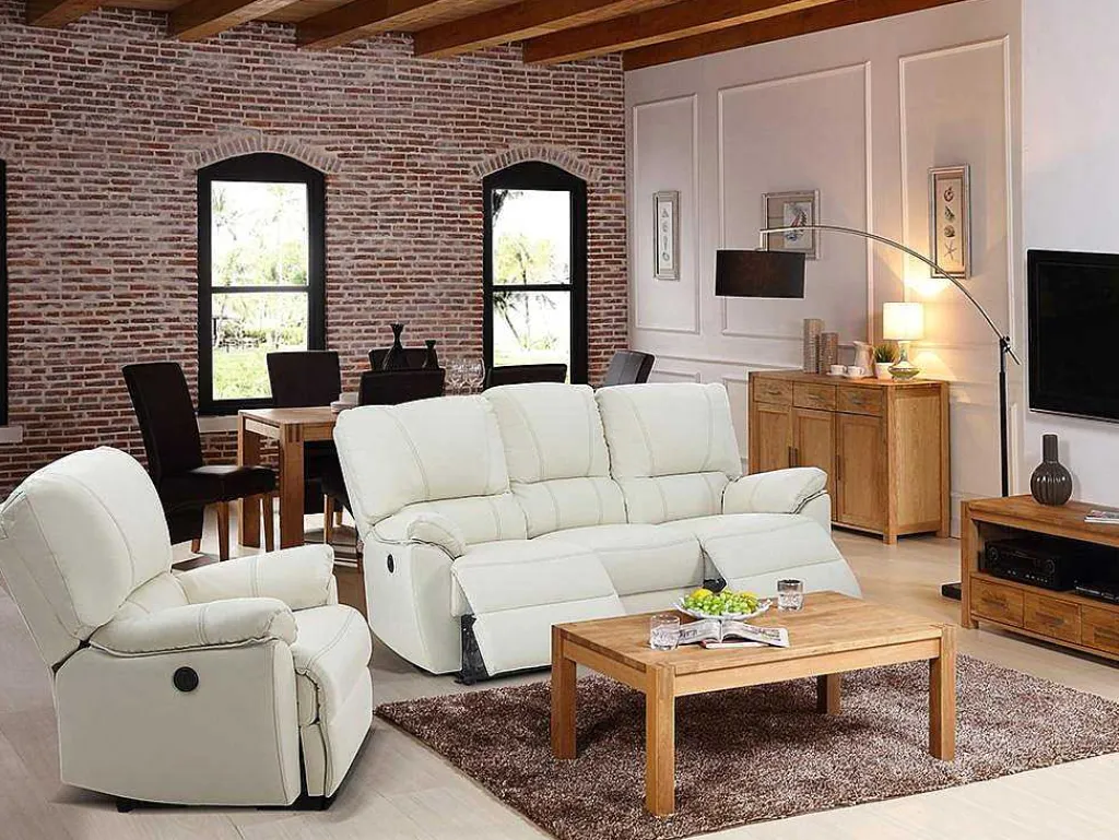 Relaxfauteuil Van Leer Marcis - Ivoor - Elektrisch-Vente-unique Best