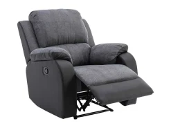 Relaxfauteuil Van Microvezel En Grijs En Zwart Kunstleer Brody-Vente-unique Discount