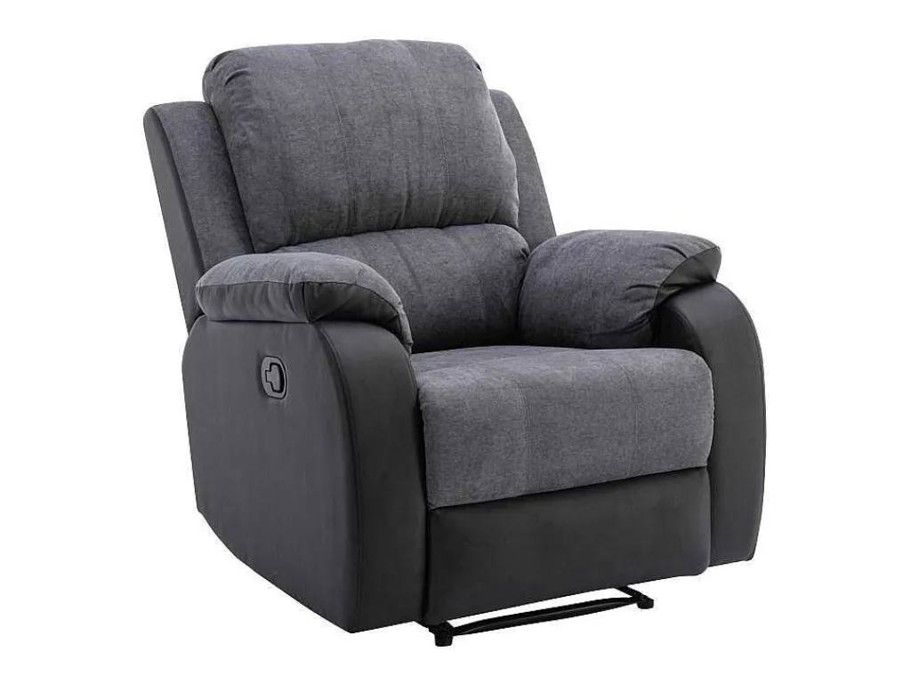 Relaxfauteuil Van Microvezel En Grijs En Zwart Kunstleer Brody-Vente-unique Discount