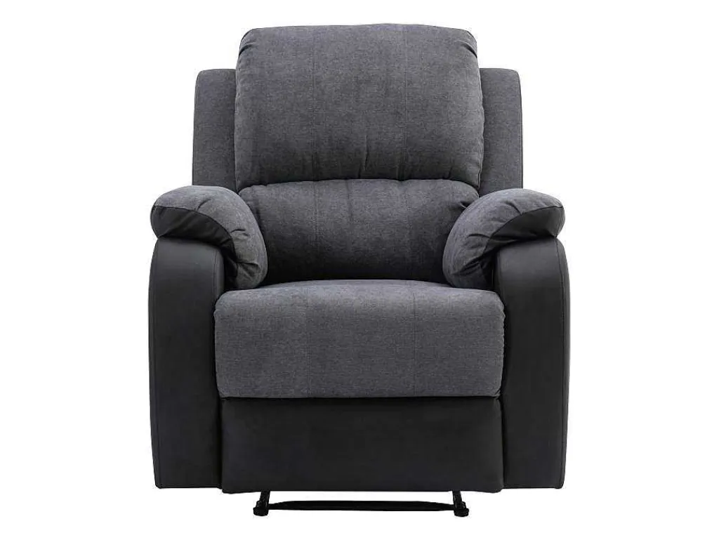 Relaxfauteuil Van Microvezel En Grijs En Zwart Kunstleer Brody-Vente-unique Discount