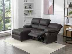 Relaxhoekbank Met Hoek Links Van Bruin Kunstleer Canby-Vente-unique Clearance