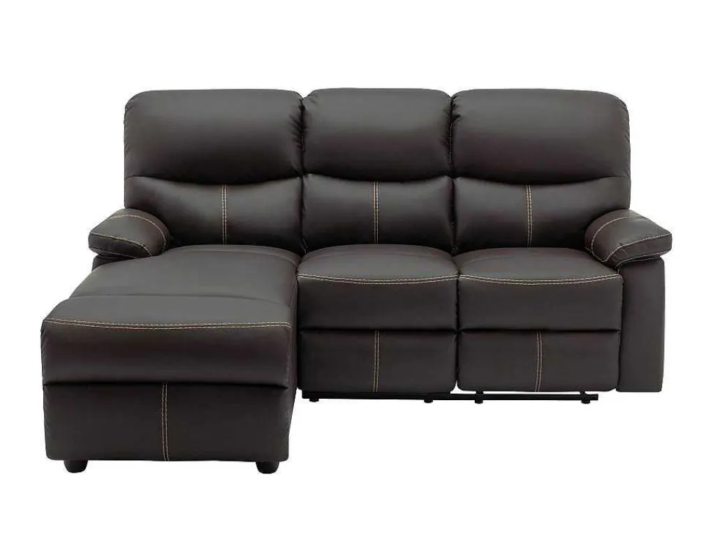 Relaxhoekbank Met Hoek Links Van Bruin Kunstleer Canby-Vente-unique Clearance