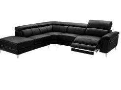 Relaxhoekbank Van Leer Sitia - Elektrisch - Zwart - Hoek Links-Vente-unique Hot