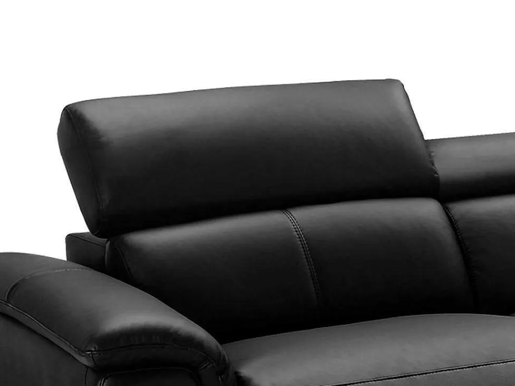Relaxhoekbank Van Leer Sitia - Elektrisch - Zwart - Hoek Rechts-Vente-unique Outlet