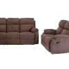 Relaxzitbank 3 + 2 Plaatsen Van Stof Met Handmatig Mechanisme Tolzano - Donkerbruin-Vente-unique