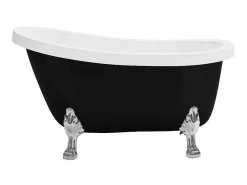 Retro Eilandbad Met Zilveren Leeuwenpoten - 171 L - 145 X 74 X 77 Cm - Zwart Mat - Nisos-Shower & Design Hot