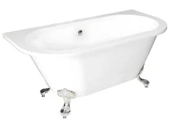 Retro Halflosstaand Bad Met Poten - 154 L - 150 X 74 X 61 Cm - Wit - Acryl - Sparus-Shower & Design New