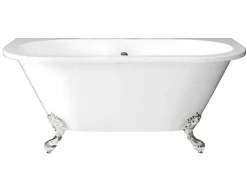 Retro Halflosstaand Bad Met Poten - 154 L - 150 X 74 X 61 Cm - Wit - Acryl - Sparus-Shower & Design New