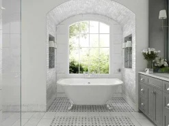 Retro Halflosstaand Bad Met Poten - 154 L - 150 X 74 X 61 Cm - Wit - Acryl - Sparus-Shower & Design New