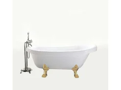 Retro Vrijstaand Bad 170 X 80 Cm Met Gouden Pootjes + Mengkraan Marigold-ELITESHOPPING